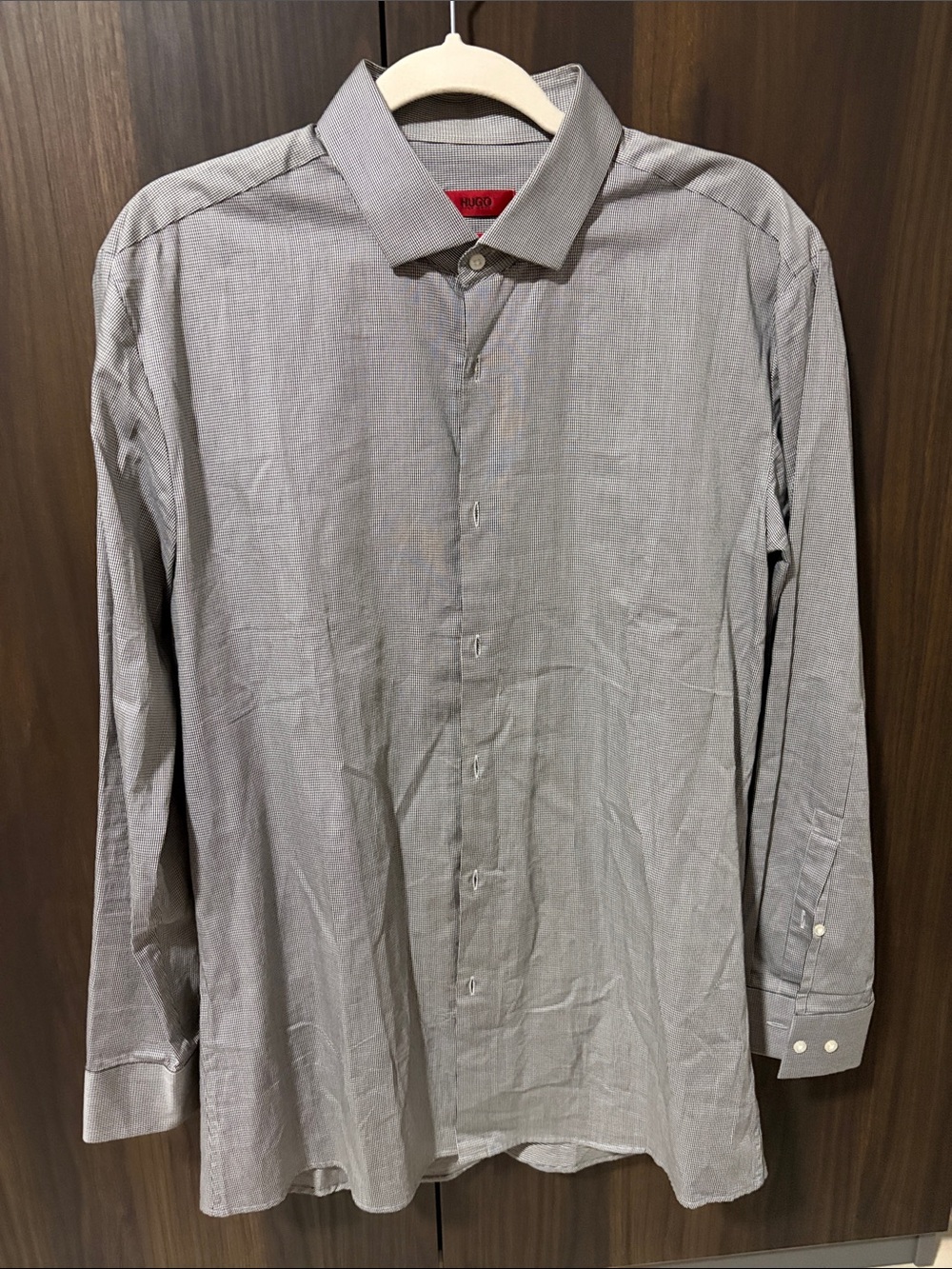 Hugo Boss Men's Long-Sleeve Dress Shirt in Light Gray